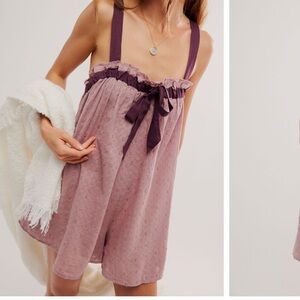 Free people back to love wood rose combo romper